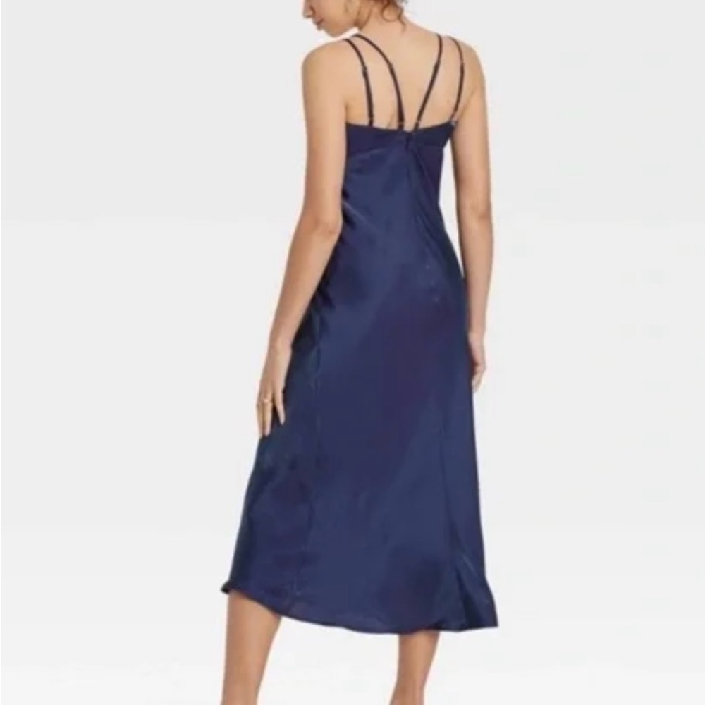 Wild Fable Responsible Iridescent Navy Blue Slip Maxi Cocktail Dress SizeVarious - Picture 2 of 6